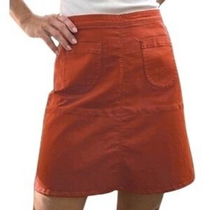 Zara Basic Burnt Orange Cotton Blend A-Line Mini Skirt with Pockets Size XS